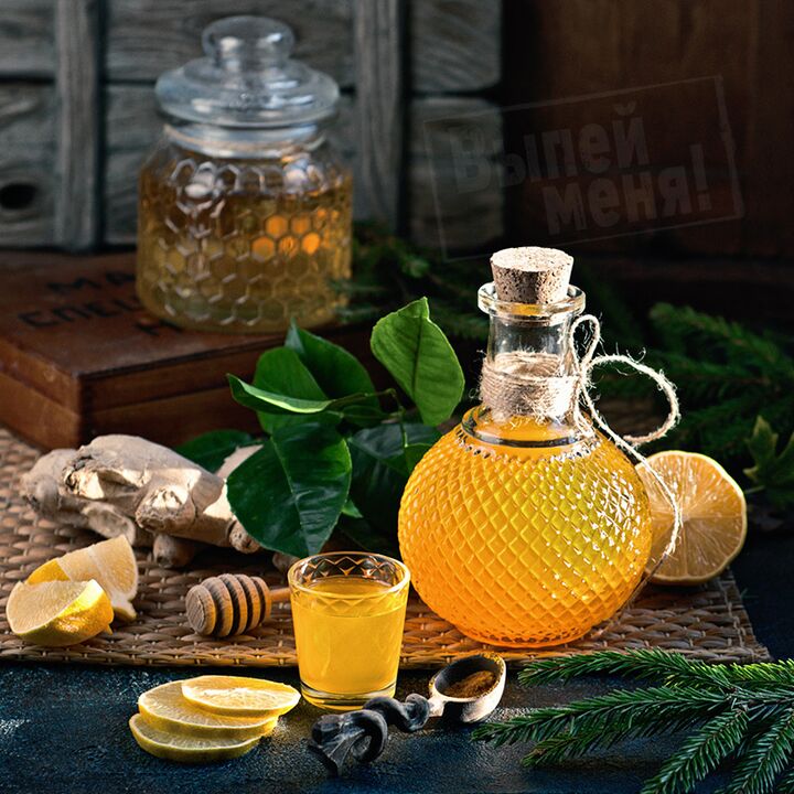 Moonlight tincture with orange, ginger and honey strengthens the man's strength